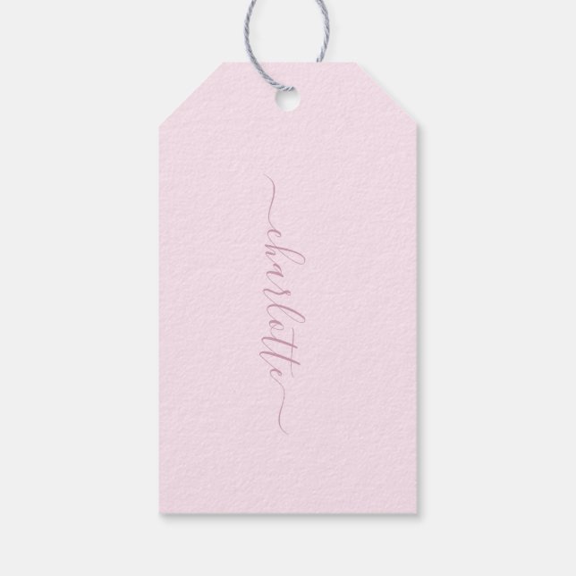 Söt Mjuk Rosa och  Presentetikett (Baksidan)