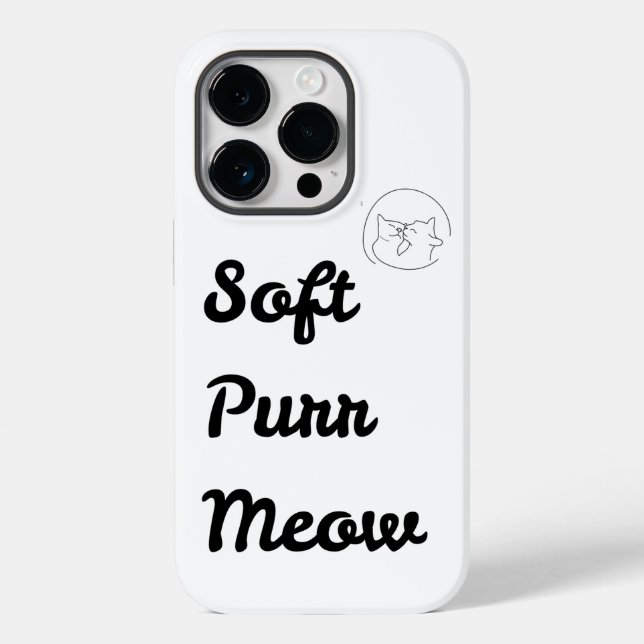 Söt "Mjukt morrande mjau" minimalist katt-telefonf (Baksida)