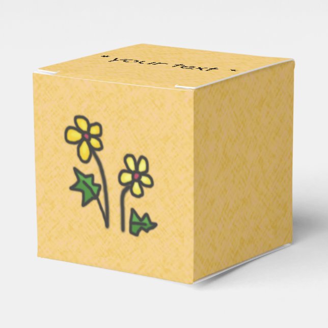 Söt mjukt ritad Gula blommor Presentaskar (Framsidan Sidan)