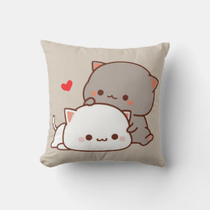 söt mochi peach-katt kudde