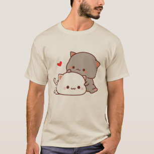 söt mochi peach-katt t shirt
