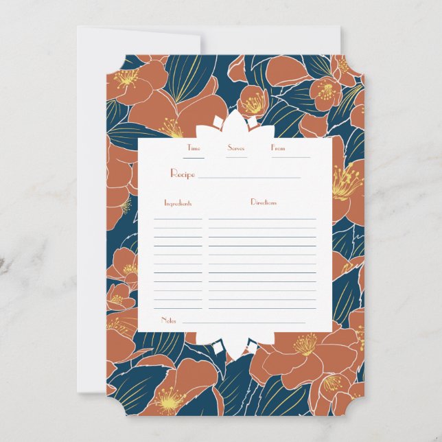 Söt mock-Orangar - platta mottagarkort (Framsida)