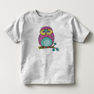 Söt Mod Djur Ugglor småbarns t-shirt presentidé