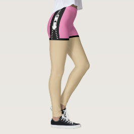 Söt mode Fake kort l Zipper Chic Leggings