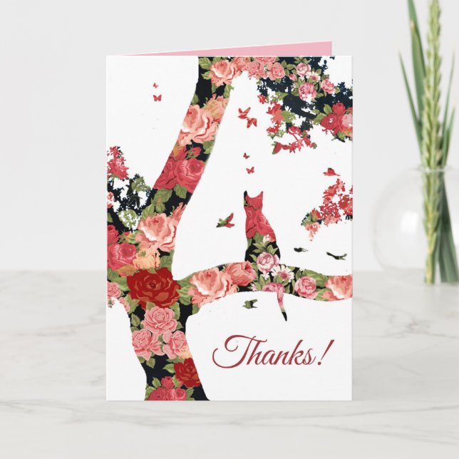 Söt Modern Abstrakt Cat-tack Tack Kort (Framsida)