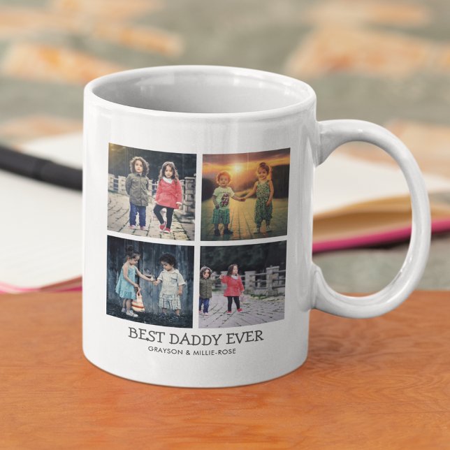 Söt Modern Bästa Pappa Någonsin | Fotokollage Kaffemugg (Skapare uppladdad)