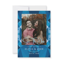 Söt Modern Blå Bröllops- 