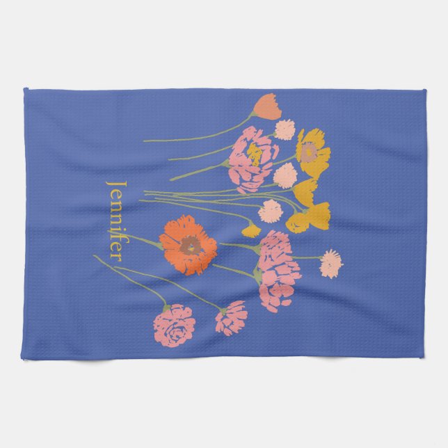 Söt Modern Blommigt Kökshandduk (Horisontell)
