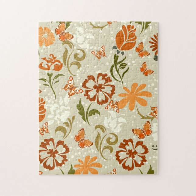 Söt Modern Blommönster Pussel (Vertikal)