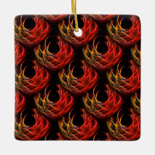 Söt Modern Boho Elegant Abstrakt Konst Mönster #50 Julgransprydnad Keramik (Framsida)