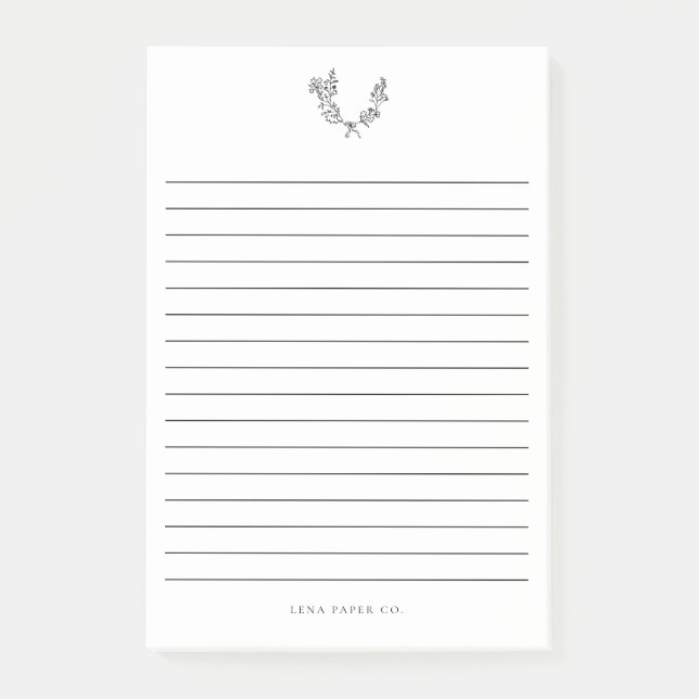 Söt Modern Elegant Hand plockade Bouquet Lining Post-it Block (Framsida)