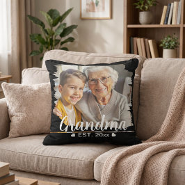 Söt Modern Elegant Mormor Personlig Foto Kudde