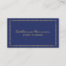 Söt Modern Elegant Navy Blue och Guld Visitkort