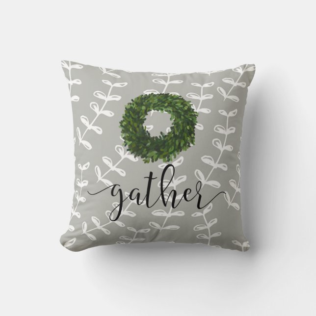 Söt Modern Farmhouse Script Boxwood Wandeans Kudde (Framsida)