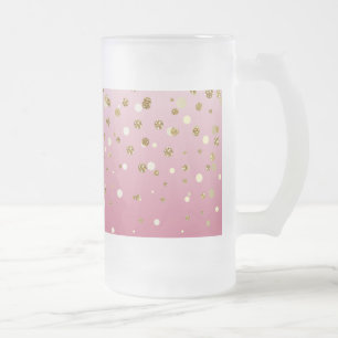 Söt modern gigfaux faux guld glitter konetti frostat ölglas