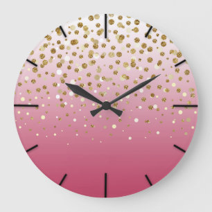 Söt modern gigfaux faux guld glitter konetti stor klocka