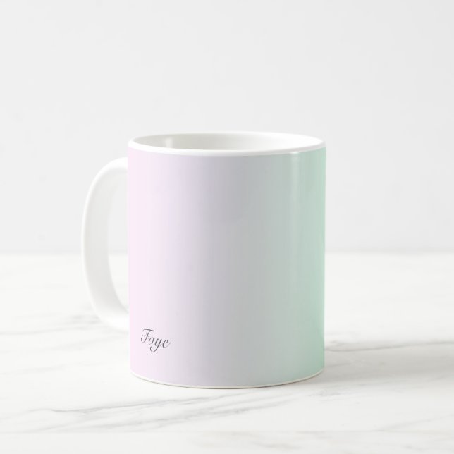 Söt Modern gradient färglös Personlig namn Kaffemugg (Framsida vänster)