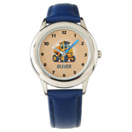Söt modern gul byggbil armbandsur