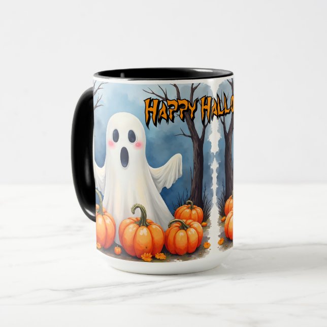Söt Modern Halloween Spöklik Samling Mugg (Framsida vänster)