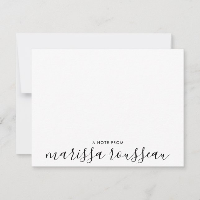 Söt Modern handskriven anteckning från skript Namn Anteckningskort (Framsida)