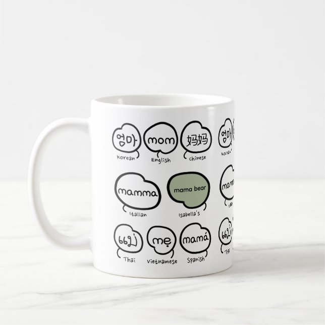 Söt modern handskriven typografi för mamma kaffemugg (Vänster)