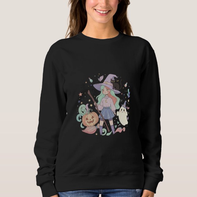 Söt Modern Häxa T Shirt (Framsida)
