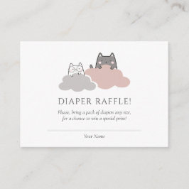 Söt Modern Kattunge Baby Shower Blöja Lotteri Tilläggskort