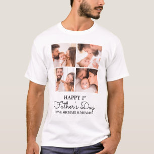 Söt modern kollage Glad första fars dag T Shirt