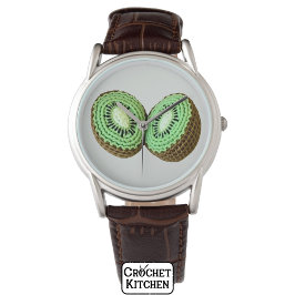 Söt modern minimal Grönt Crochet Kiwi Fruit Armbandsur