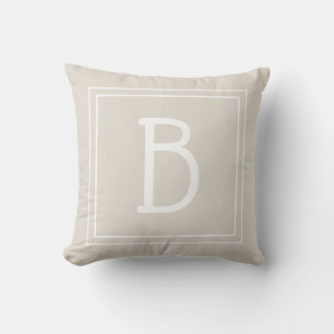 Söt modern monogram initial fyrkantig rusticerad t kudde