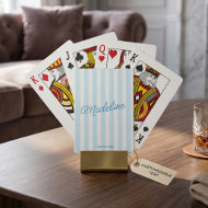 Söt modern personlig kustblå randig casinokort