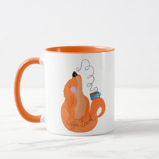 Söt Modern Räv Kaffepaus Mugg (Vänster)