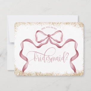 söt, modern rosa, giftig BRIDESMAID Inbjudningar