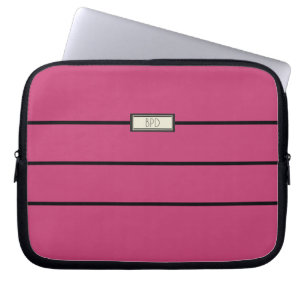 Söt Modern Stilfull Monogram Chic Tjejig Rosa Laptop Fodral
