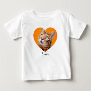 Söt modern typografi Namn och hjärta Foto på husdj T Shirt