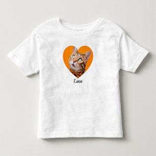 Söt modern typografi Namn och hjärta Foto på husdj T Shirt
