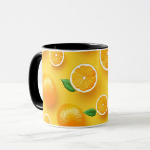 Söt Modern Unik Citrusfrukt Konst Mönster Mugg
