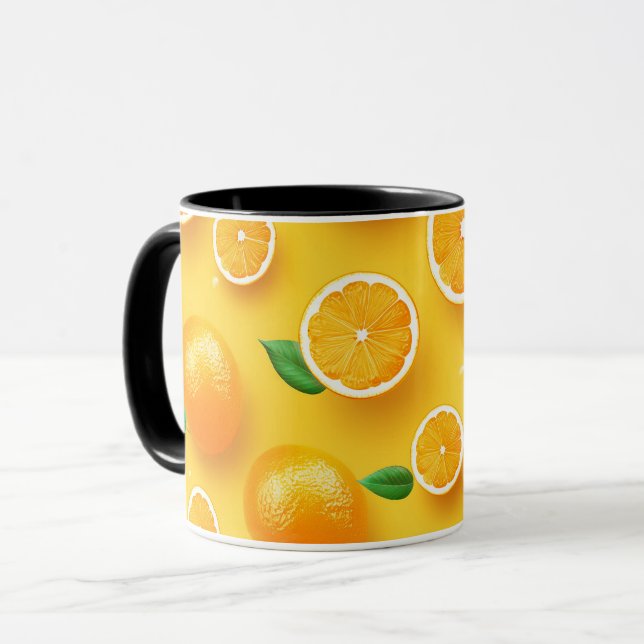 Söt Modern Unik Citrusfrukt Konst Mönster Mugg (Framsida vänster)