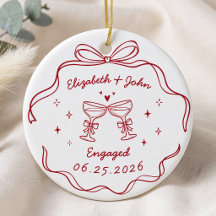 Söt Modern Whimsisk Handritad Förlovning