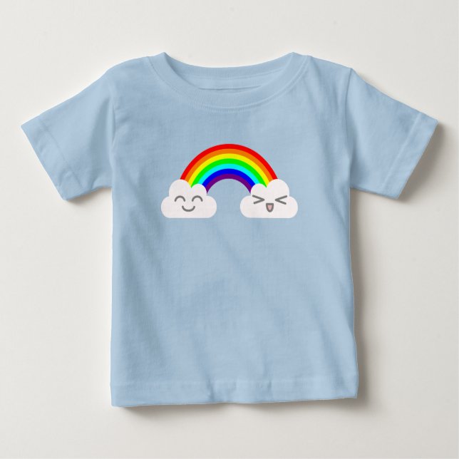 Söt moln och regnbåge t-shirt (Framsida)