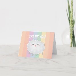 Söt moln regndroppar regnbåge baby shower tack kort