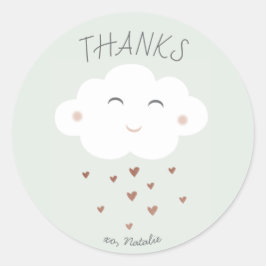Söt molnbarnskort tack för klistermärke