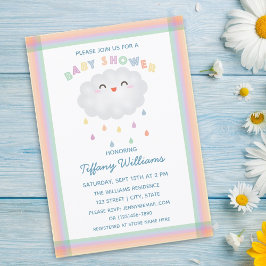 Söt molnregndroppar Könsneutrala baby shower Inbjudningar