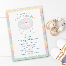 Söt molnregndroppar Könsneutrala baby shower Inbjudningar