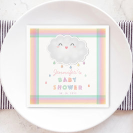 Söt molnregndroppar Könsneutrala baby shower Pappersservett