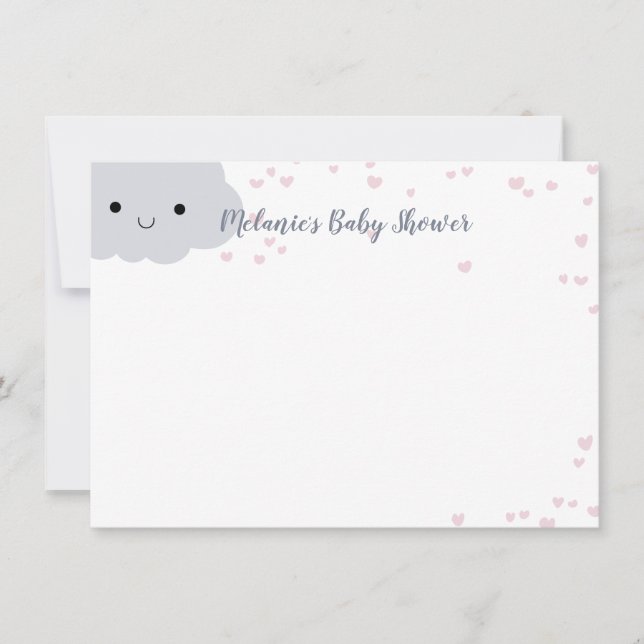 Söt molnskymd Baby Shower Anpassad brevpapper Inbjudningar (Framsida)