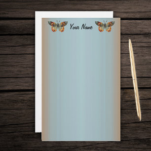 Söt Monarch Butterfly Abstrakt Gräns Brevpapper