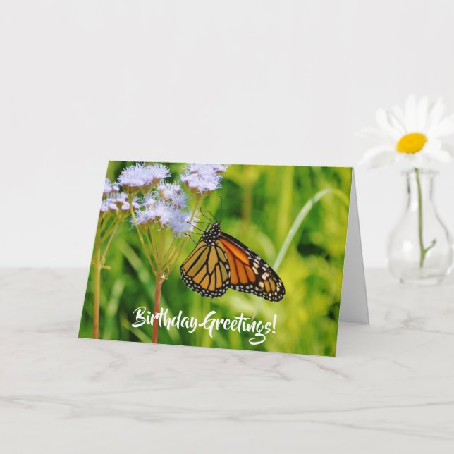 Söt Monarch Butterfly Birthday Card Kort (Liten växt)