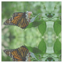 Söt Monarch Butterfly Blommigt Fabric
