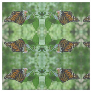 Söt Monarch Butterfly Blommigt Fabric Tyg